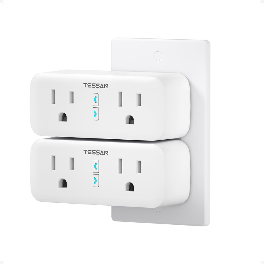 2 Pack Smart Plug, WiFi Smart Outlet with Dual Sockets, Compatible with Alexa and Google Home, Remote Control Outlet with Timer Function, Voice Control, Surge Protection, 2.4GHz WiFi Only